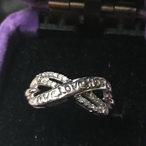 LIVE LOVE HOPE Real Diamond Infinite Ring